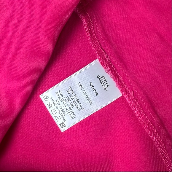 Lush Cowl Neck Ruffle Hem Mini Dress in Fuchsia Size Large - Picture 8 of 8